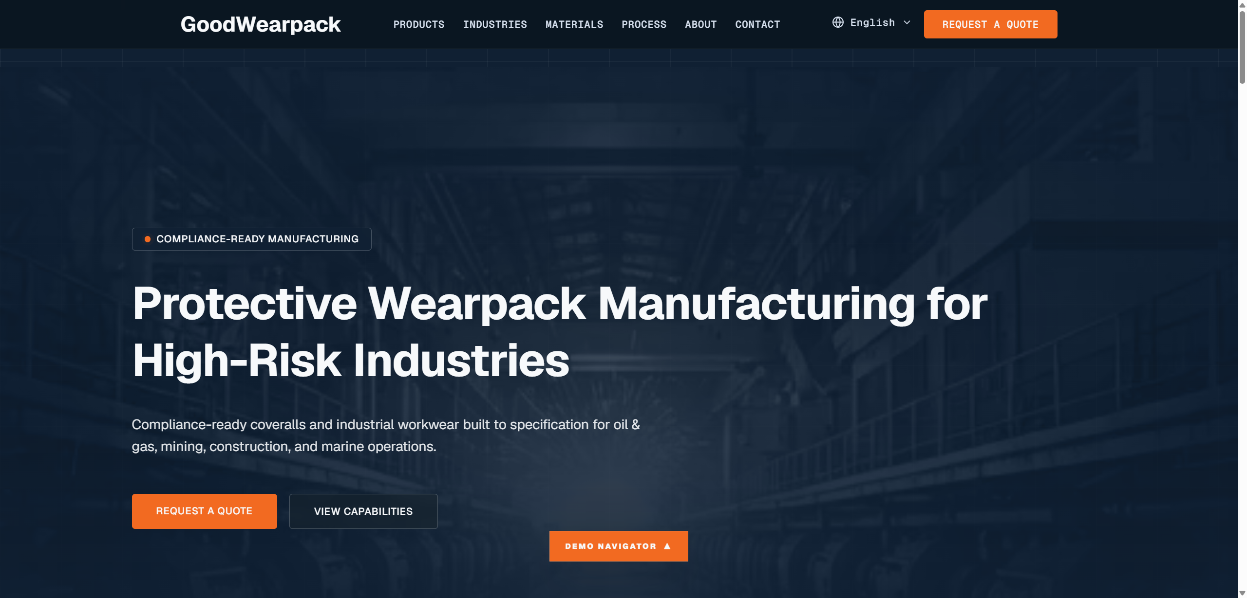 Preview of GoodWearpack Supplier Website